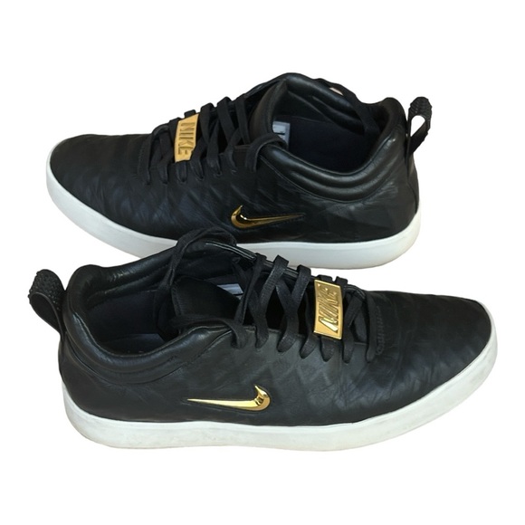 NIKE TIEMPO PREMIER 17 Black White Gold SWOOSH & EMBLEM Sneakers Men’s Size 9.5 - Picture 3 of 12